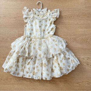 Glitter Floral Chiffon Dress size 7; in very good condition